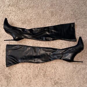 Steve Madden Thigh High Black Stiletto Heeled Boots Size 11